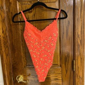 PINK tank top bodysuit NWT 🧡